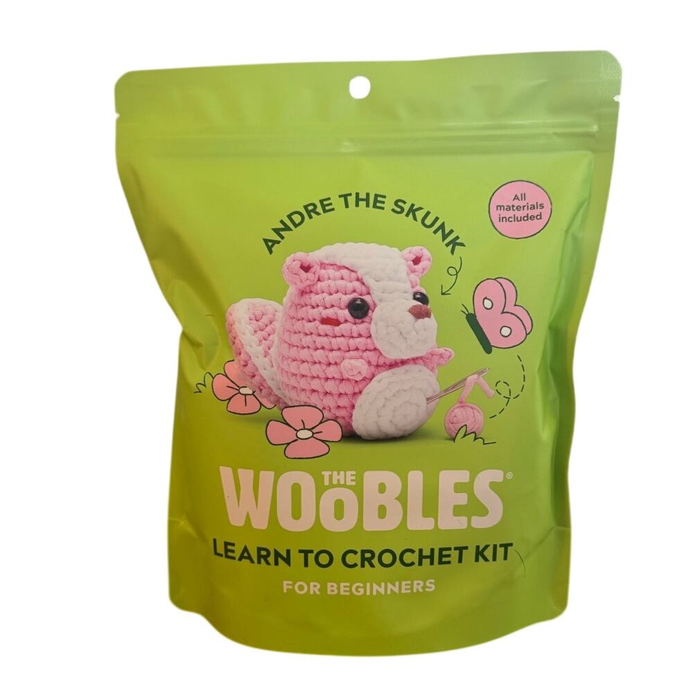 *Spring Edition* The Woobles Andre the Skunk Pastel Pink Crochet Kit (Unopened)